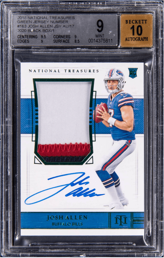 2018 National Treasures Josh Allen BGS 9 Auto